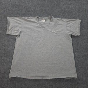 VINTAGE Nike Shirt Mens Extra Large Grey‎ Swoosh Logo V Neck Sports Grunge 90s